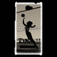 Coque HTC Windows Phone 8S Beach Volley en noir et blanc 115