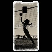 Coque LG P990 Beach Volley en noir et blanc 115