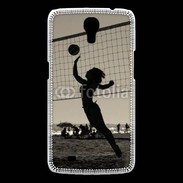 Coque Samsung Galaxy Mega Beach Volley en noir et blanc 115