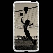 Coque LG F6 Beach Volley en noir et blanc 115