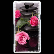 Coque Sony Xperia T Rose et Galet Zen