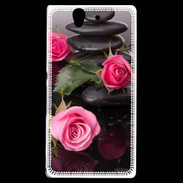 Coque Sony Xperia Z Rose et Galet Zen