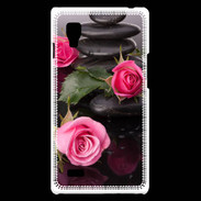Coque LG Optimus L9 Rose et Galet Zen