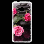 Coque HTC One Rose et Galet Zen