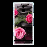 Coque Sony Xperia P Rose et Galet Zen