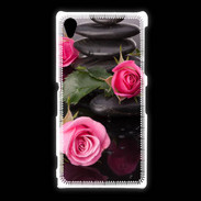 Coque Sony Xpéria Z1 Rose et Galet Zen