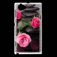 Coque Sony Xperia L Rose et Galet Zen