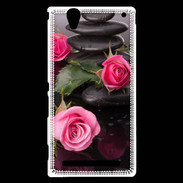 Coque Sony Xperia T2 Ultra Rose et Galet Zen