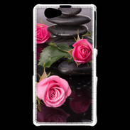 Coque Sony Xperia Z1 Compact Rose et Galet Zen