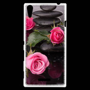 Coque Sony Xperia T3 Rose et Galet Zen