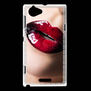 Coque Sony Xperia L Bouche sexy et brillante