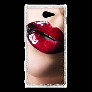 Coque Sony Xperia M2 Bouche sexy et brillante