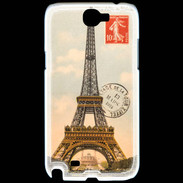 Coque Samsung Galaxy Note 2 Vintage Tour Eiffel carte postale