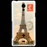 Coque Sony Xperia T Vintage Tour Eiffel carte postale