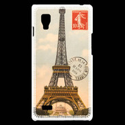 Coque LG Optimus L9 Vintage Tour Eiffel carte postale