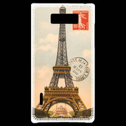 Coque LG Optimus L7 Vintage Tour Eiffel carte postale