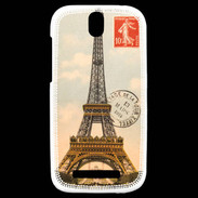 Coque HTC One SV Vintage Tour Eiffel carte postale