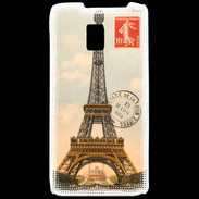 Coque LG P990 Vintage Tour Eiffel carte postale