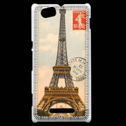 Coque Sony Xperia M Vintage Tour Eiffel carte postale