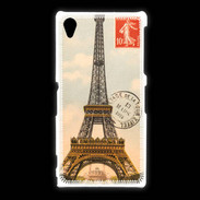 Coque Sony Xpéria Z1 Vintage Tour Eiffel carte postale