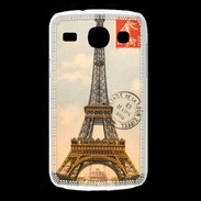 Coque Samsung Galaxy Core Vintage Tour Eiffel carte postale