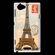 Coque Sony Xperia L Vintage Tour Eiffel carte postale