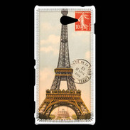 Coque Sony Xperia M2 Vintage Tour Eiffel carte postale