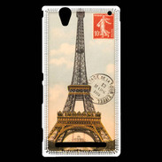 Coque Sony Xperia T2 Ultra Vintage Tour Eiffel carte postale