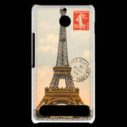 Coque Sony Xperia E1 Vintage Tour Eiffel carte postale
