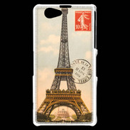 Coque Sony Xperia Z1 Compact Vintage Tour Eiffel carte postale