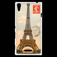 Coque Sony Xperia T3 Vintage Tour Eiffel carte postale