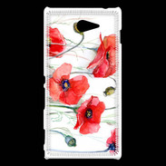 Coque Sony Xperia M2 Fleurs en peinture 250