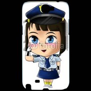 Coque Samsung Galaxy Note 2 Cute cartoon illustration of a policewoman