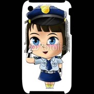 Coque iPhone 3G / 3GS Cute cartoon illustration of a policewoman