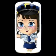 Coque Samsung Galaxy S3 Cute cartoon illustration of a policewoman