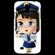 Coque Samsung Galaxy S4 Cute cartoon illustration of a policewoman