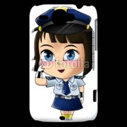 Coque HTC Wildfire G8 Cute cartoon illustration of a policewoman