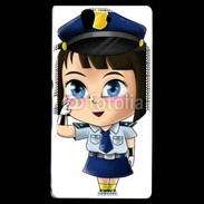 Coque Sony Xperia Z Cute cartoon illustration of a policewoman