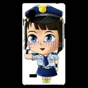 Coque LG Optimus L9 Cute cartoon illustration of a policewoman