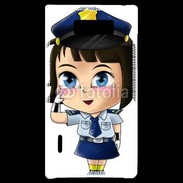 Coque LG Optimus L7 Cute cartoon illustration of a policewoman