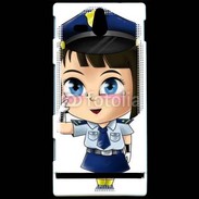 Coque Sony Xperia U Cute cartoon illustration of a policewoman