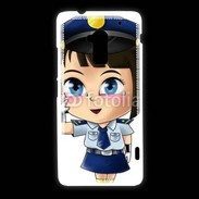 Coque HTC One Max Cute cartoon illustration of a policewoman