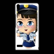Coque Huawei Ascend P6 Cute cartoon illustration of a policewoman