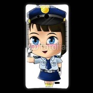 Coque Huawei Ascend Mate Cute cartoon illustration of a policewoman