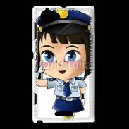 Coque Sony Xperia L Cute cartoon illustration of a policewoman