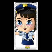Coque Sony Xperia M2 Cute cartoon illustration of a policewoman