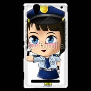 Coque Sony Xperia T2 Ultra Cute cartoon illustration of a policewoman