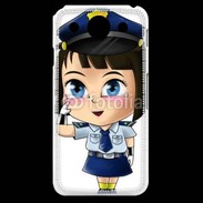 Coque LG G Pro Cute cartoon illustration of a policewoman