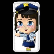 Coque LG L70 Cute cartoon illustration of a policewoman