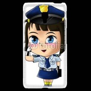 Coque LG F6 Cute cartoon illustration of a policewoman